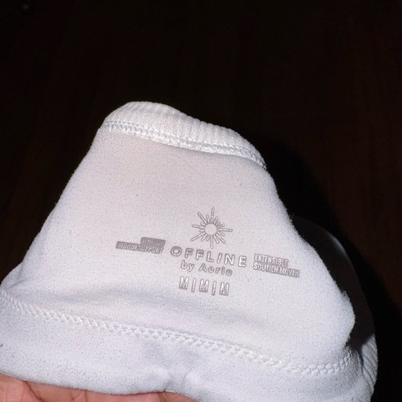 Aerie White Ribbed sports bra - Picture 3 of 3